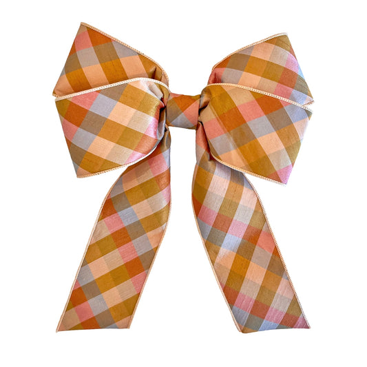 Ginger Plaid Dupioni Bow