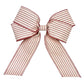 Red & Beige Ticking Stripe Bow