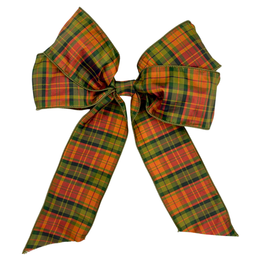 Harvest Plaid Taffeta Bow