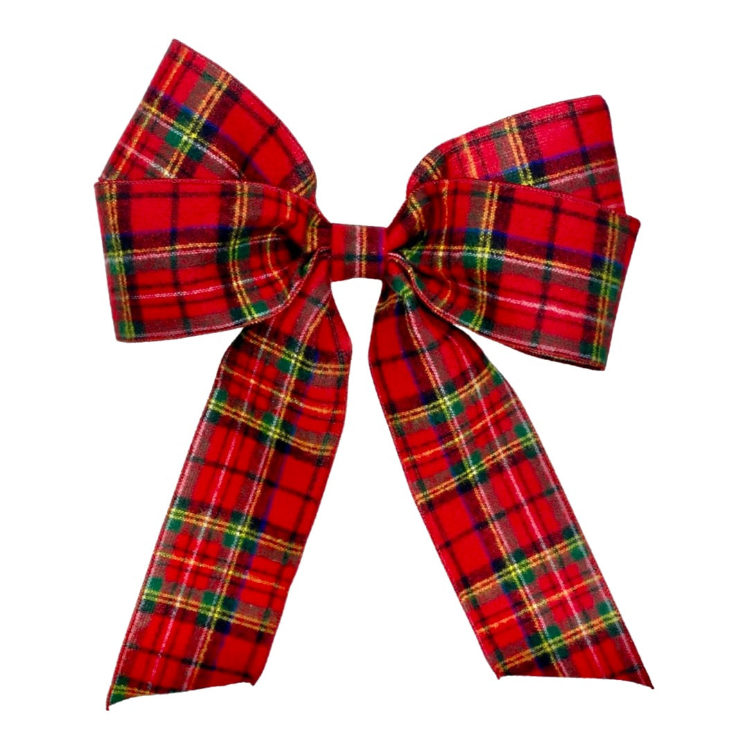 Holiday Plaid Flannel Bow