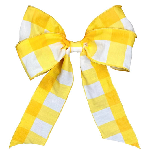 Sunshine Yellow Gingham Check Bow