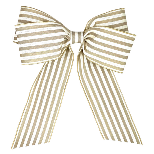 Khaki Stripe Canvas Bow